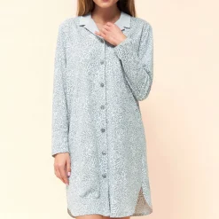 Chemise De Nuit Boutonnee En Coton