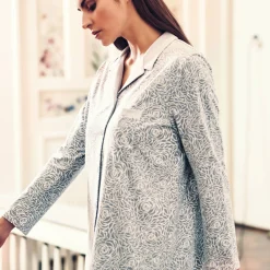 Chemise De Nuit Boutonnee En Coton