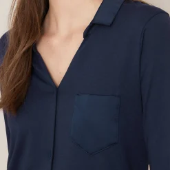 Chemise De Nuit Boutonnee En Coton Et Modal