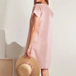 Chemise De Nuit Courte En Coton