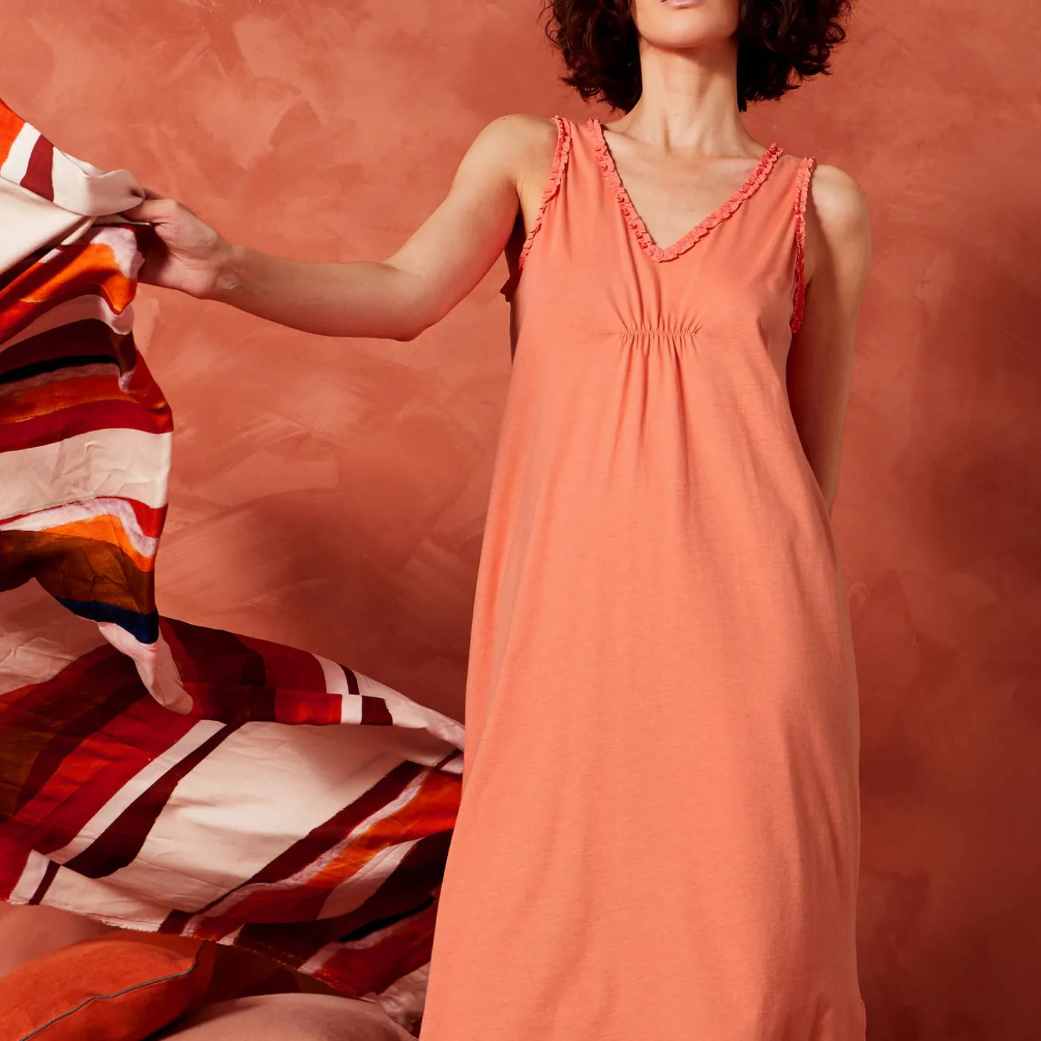 Chemise De Nuit Longue En Coton