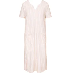 Chemise De Nuit Longue Manches Courtes En Coton