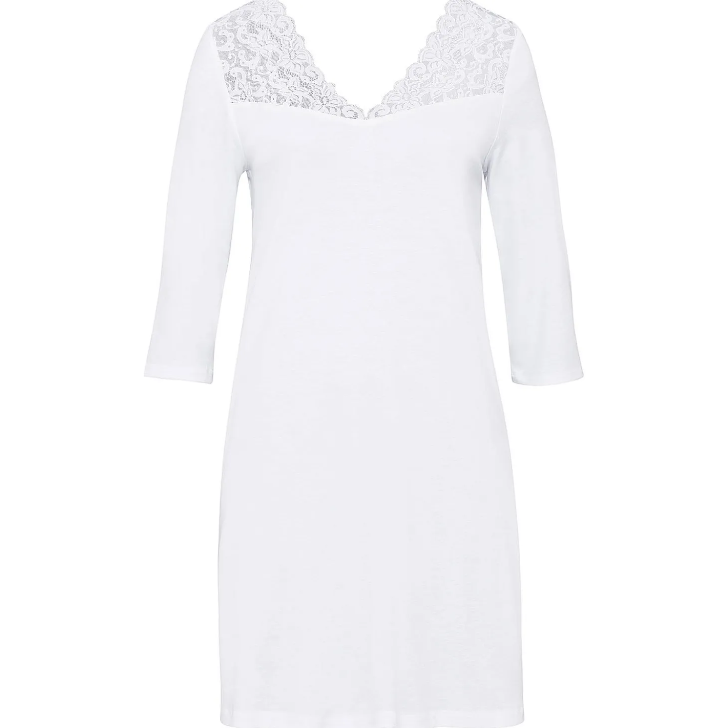 Chemise De Nuit Manches 3/4 En Coton