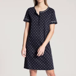 Chemise De Nuit Manches Courtes En Coton