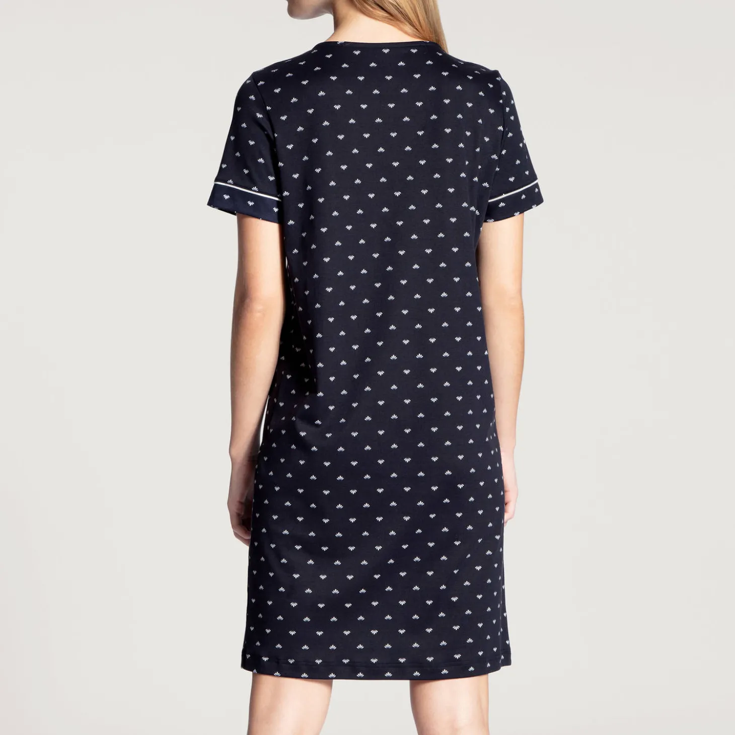 Chemise De Nuit Manches Courtes En Coton
