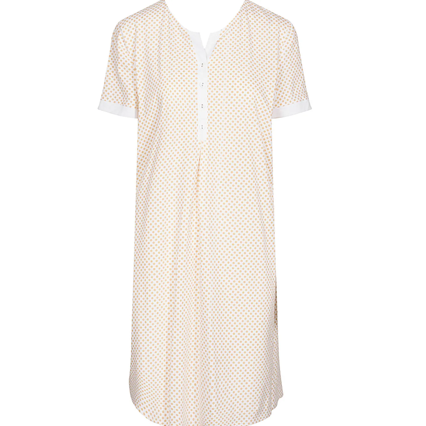 Chemise De Nuit Manches Courtes En Coton