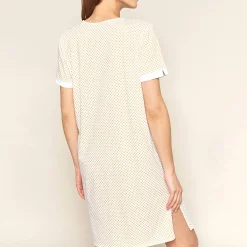 Chemise De Nuit Manches Courtes En Coton