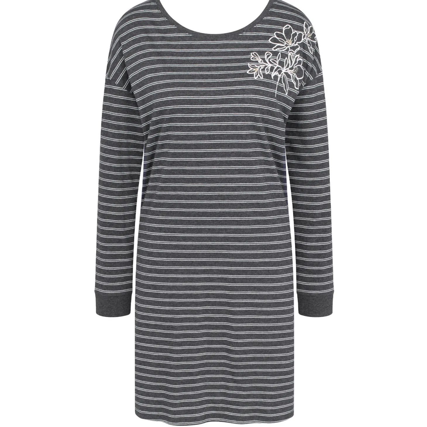 Chemise De Nuit Manches Longues En Coton