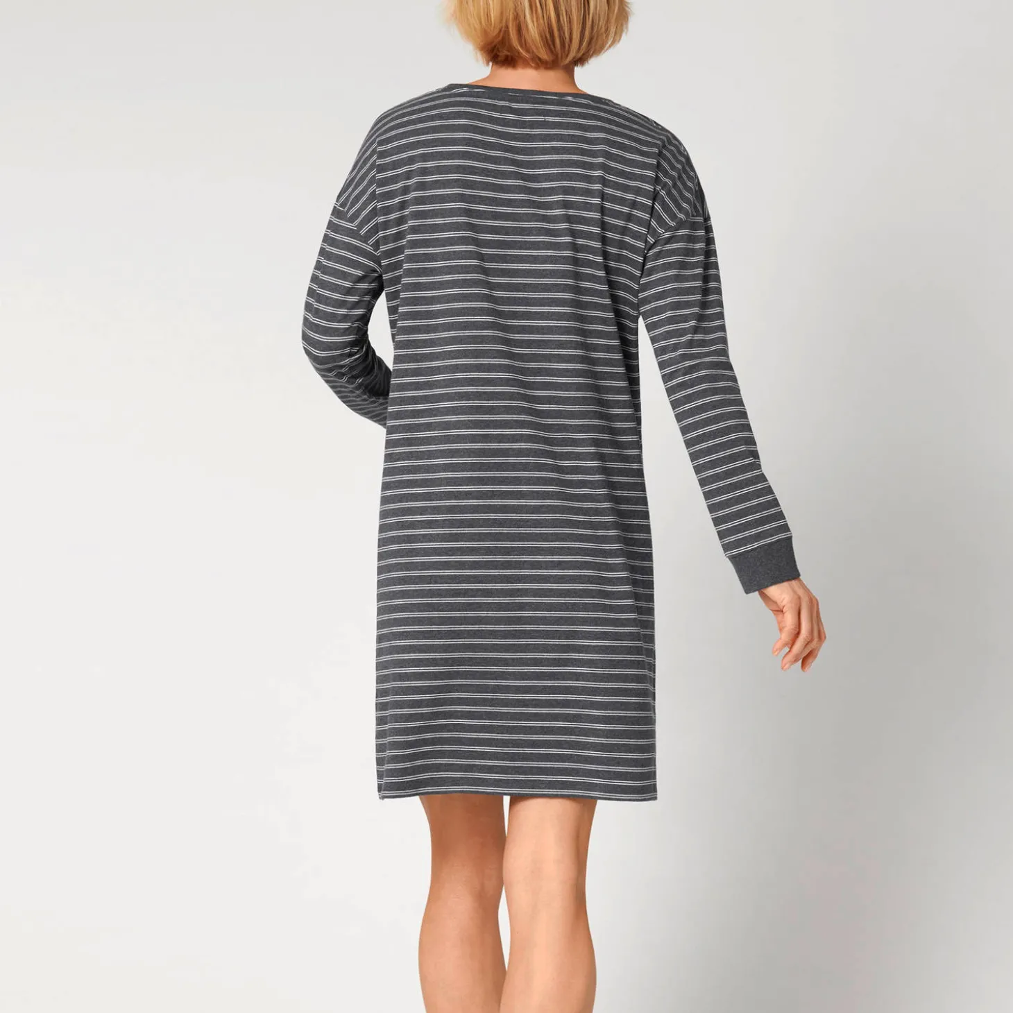 Chemise De Nuit Manches Longues En Coton