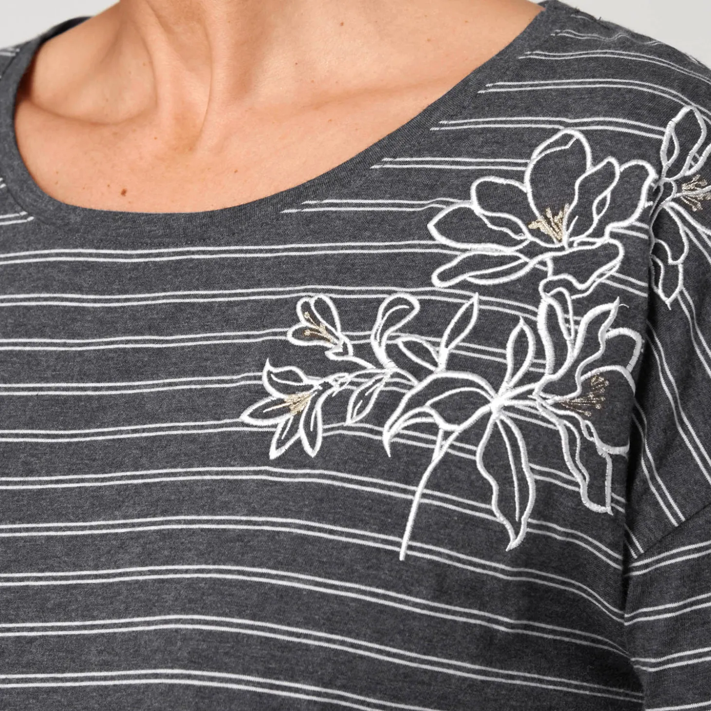 Chemise De Nuit Manches Longues En Coton