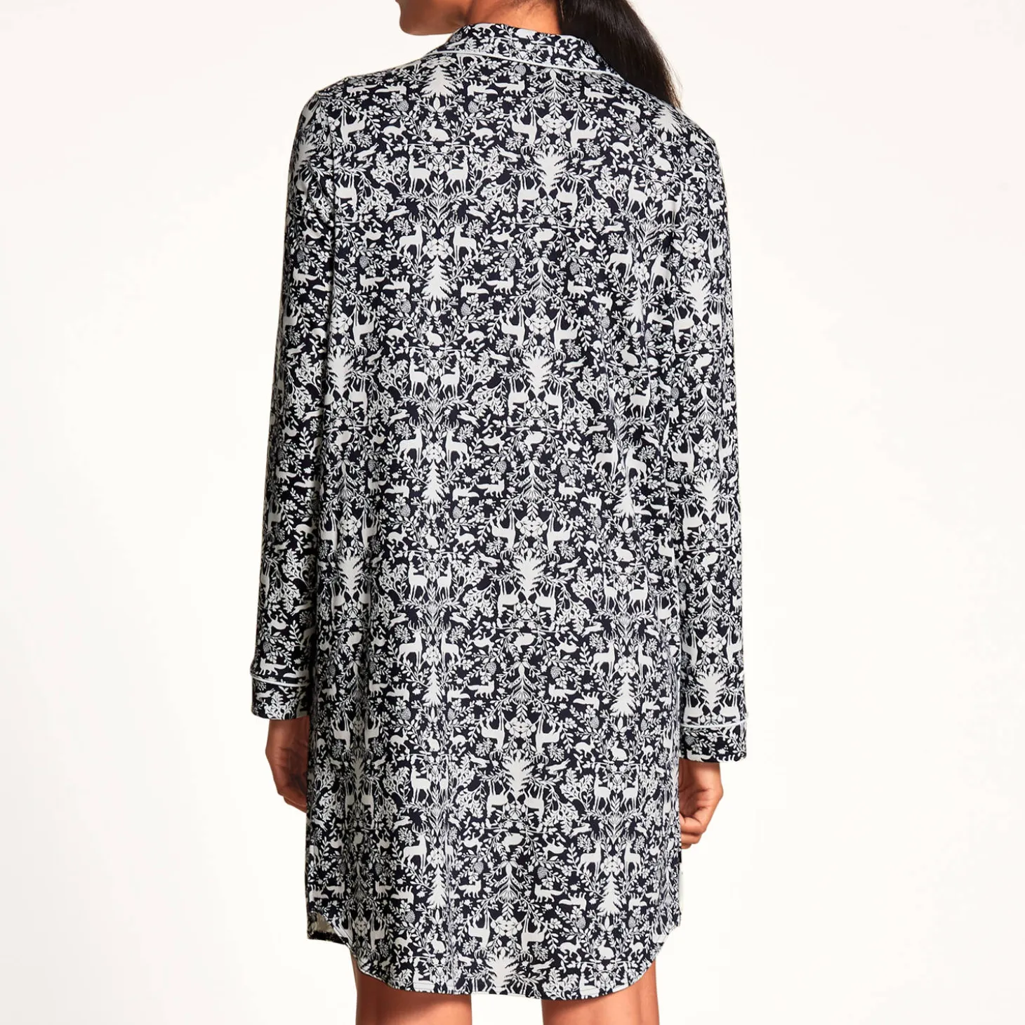 Chemise De Nuit Manches Longues En Coton