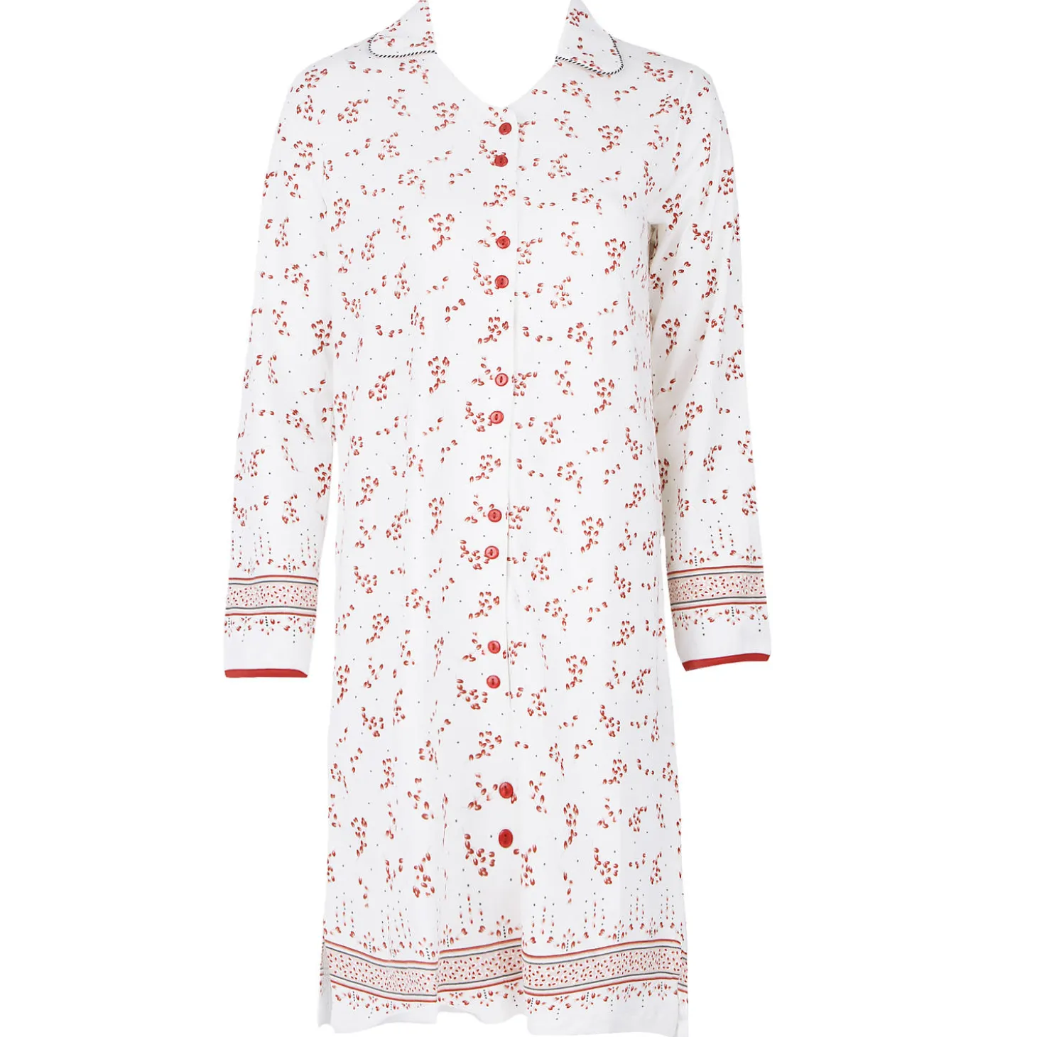 Chemise De Nuit Manches Longues En Coton