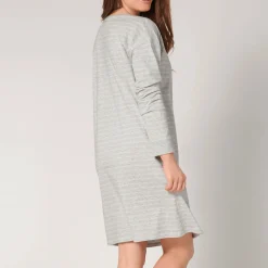 Chemise De Nuit Manches Longues En Coton