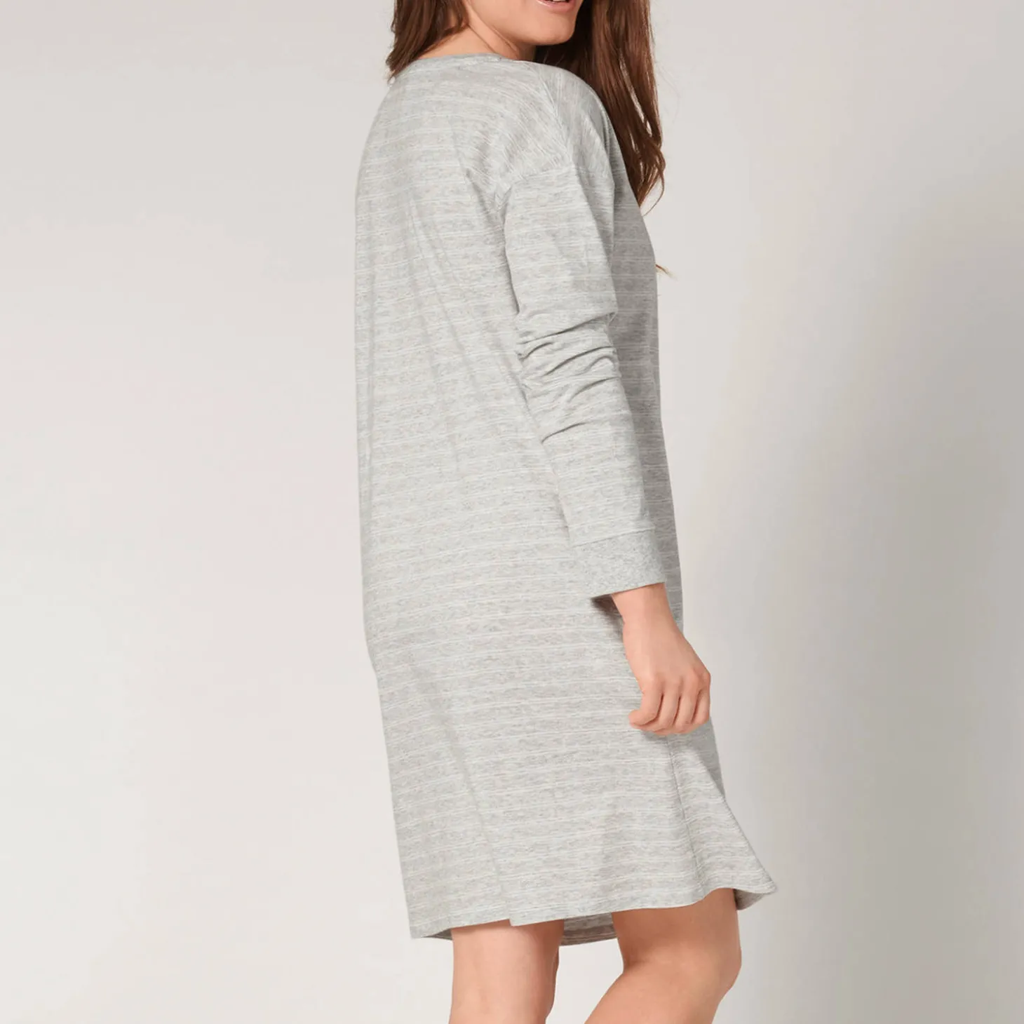 Chemise De Nuit Manches Longues En Coton