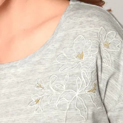 Chemise De Nuit Manches Longues En Coton