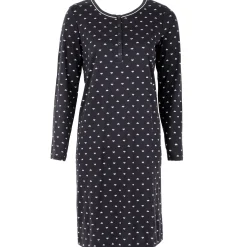 Chemise De Nuit Manches Longues En Coton