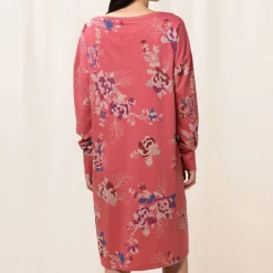 Chemise De Nuit Manches Longues Col V En Coton