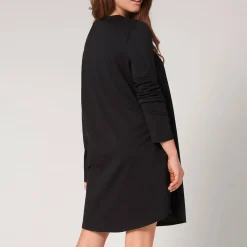 Chemise De Nuit Manches Longues Col Rond En Coton