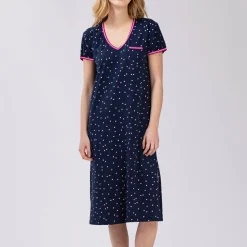 Chemise De Nuit Mi-Longue En Coton