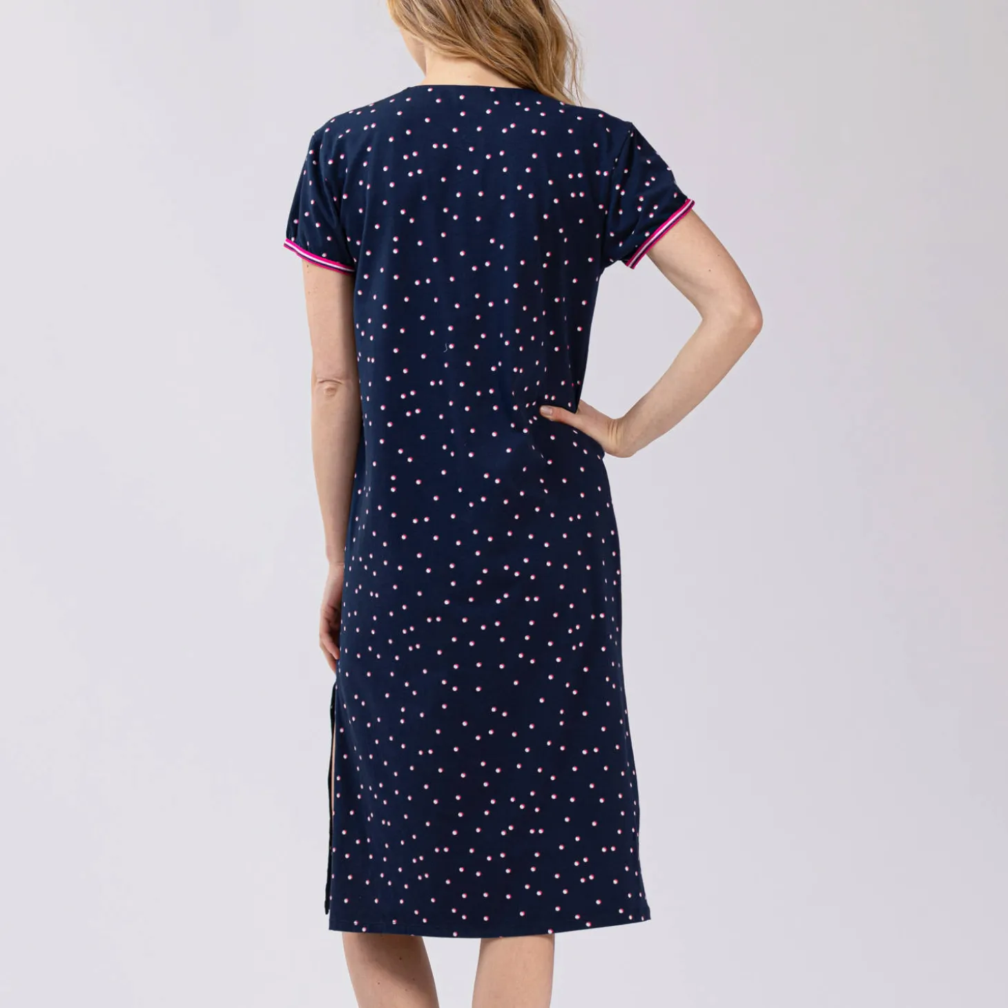 Chemise De Nuit Mi-Longue En Coton