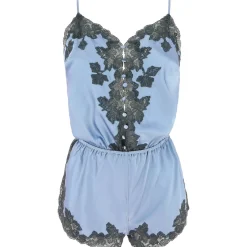 Combishort En Soie Et Dentelle