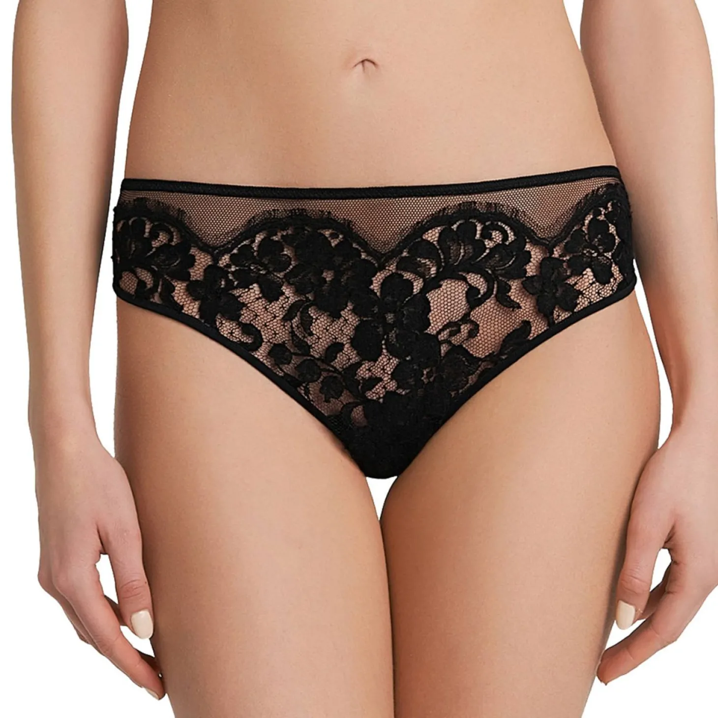 Culotte Haute En Dentelle Et Soie