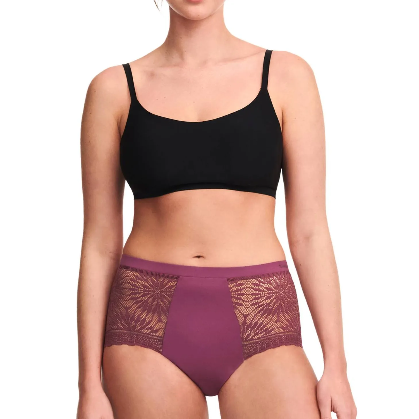 Culotte Haute Menstruelle Dentelle Graphique