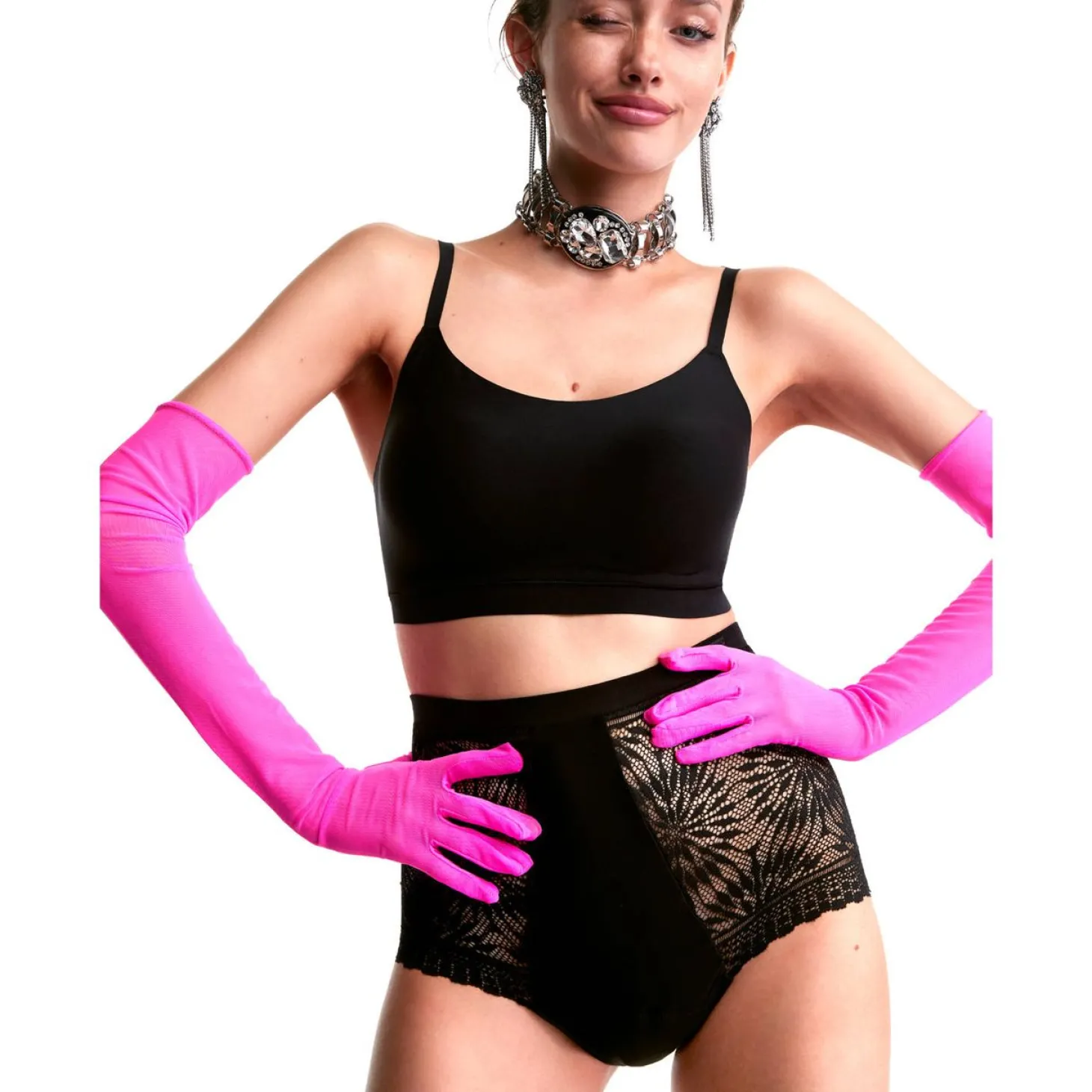 Culotte Haute Menstruelle Dentelle Graphique
