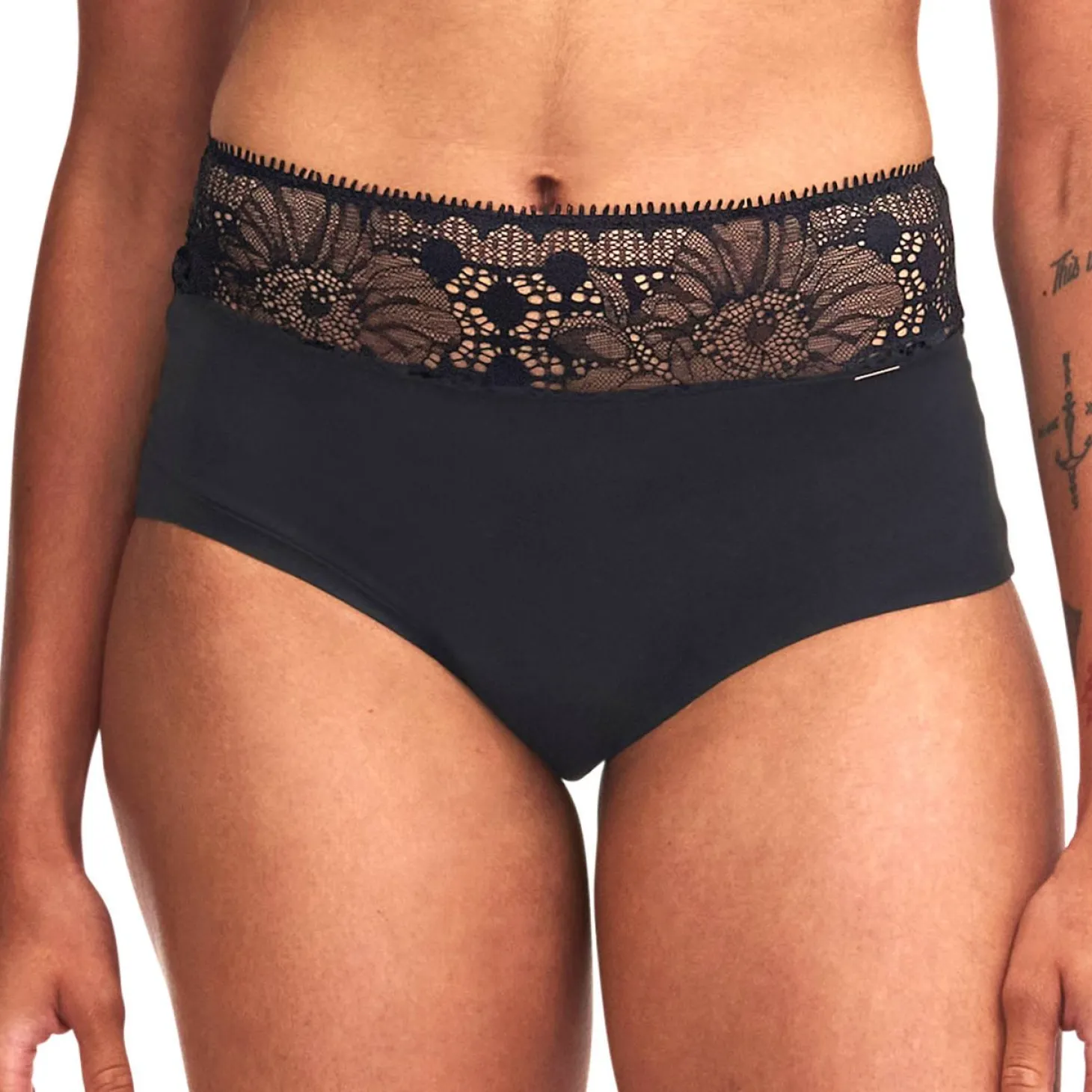 Culotte Haute Menstruelle Dentelle Florale