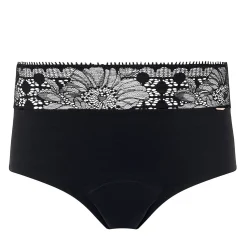 Culotte Haute Menstruelle Dentelle Florale