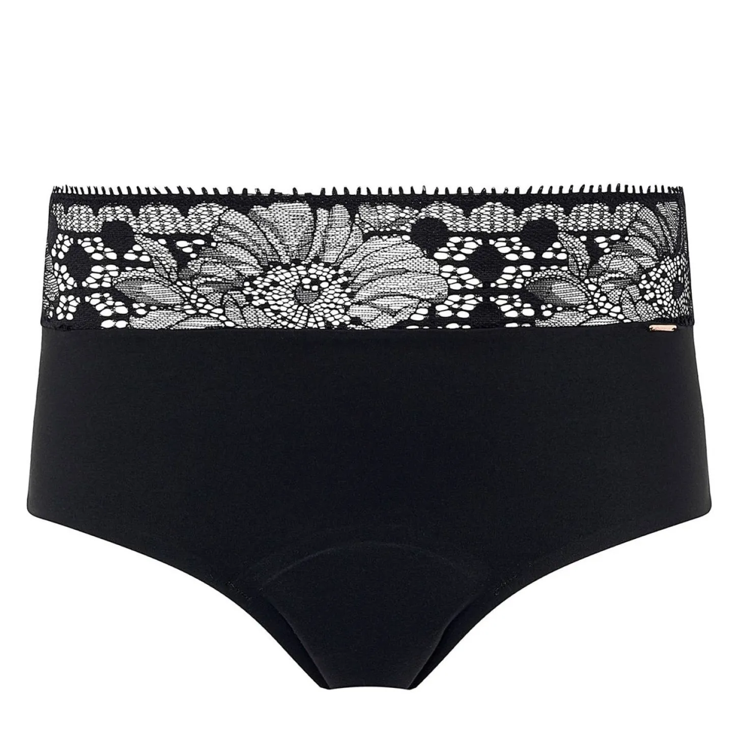 Culotte Haute Menstruelle Dentelle Florale