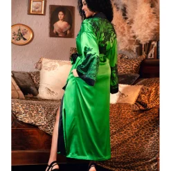 Déshabillé Long En Soie Et Velours