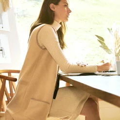 Gilet Long Sans Manches En Coton