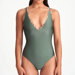 Maillot De Bain 1 Pièce Decollete Plongeant Sans Armatures