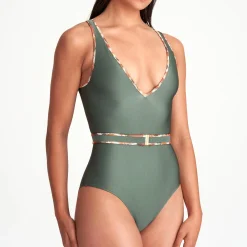 Maillot De Bain 1 Pièce Decollete Plongeant Sans Armatures