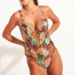 Maillot De Bain 1 Pièce Decollete Abalai Sans Armatures
