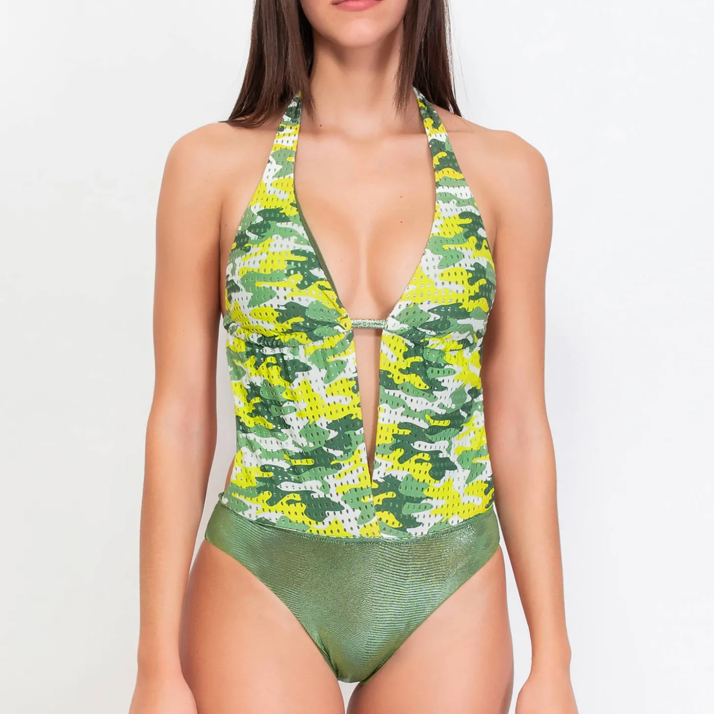 Maillot De Bain 1 Pièce Decollete Plongeant Sans Armatures