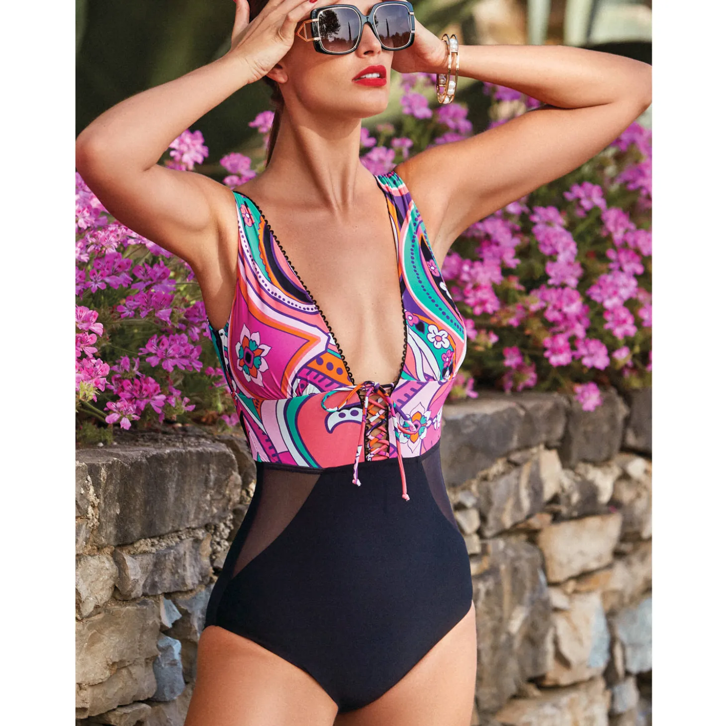 Maillot De Bain 1 Pièce Lissant Decollete Galene Sans Armatures