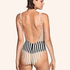 Maillot De Bain 1 Pièce Nageur Dos Nu Sans Armatures