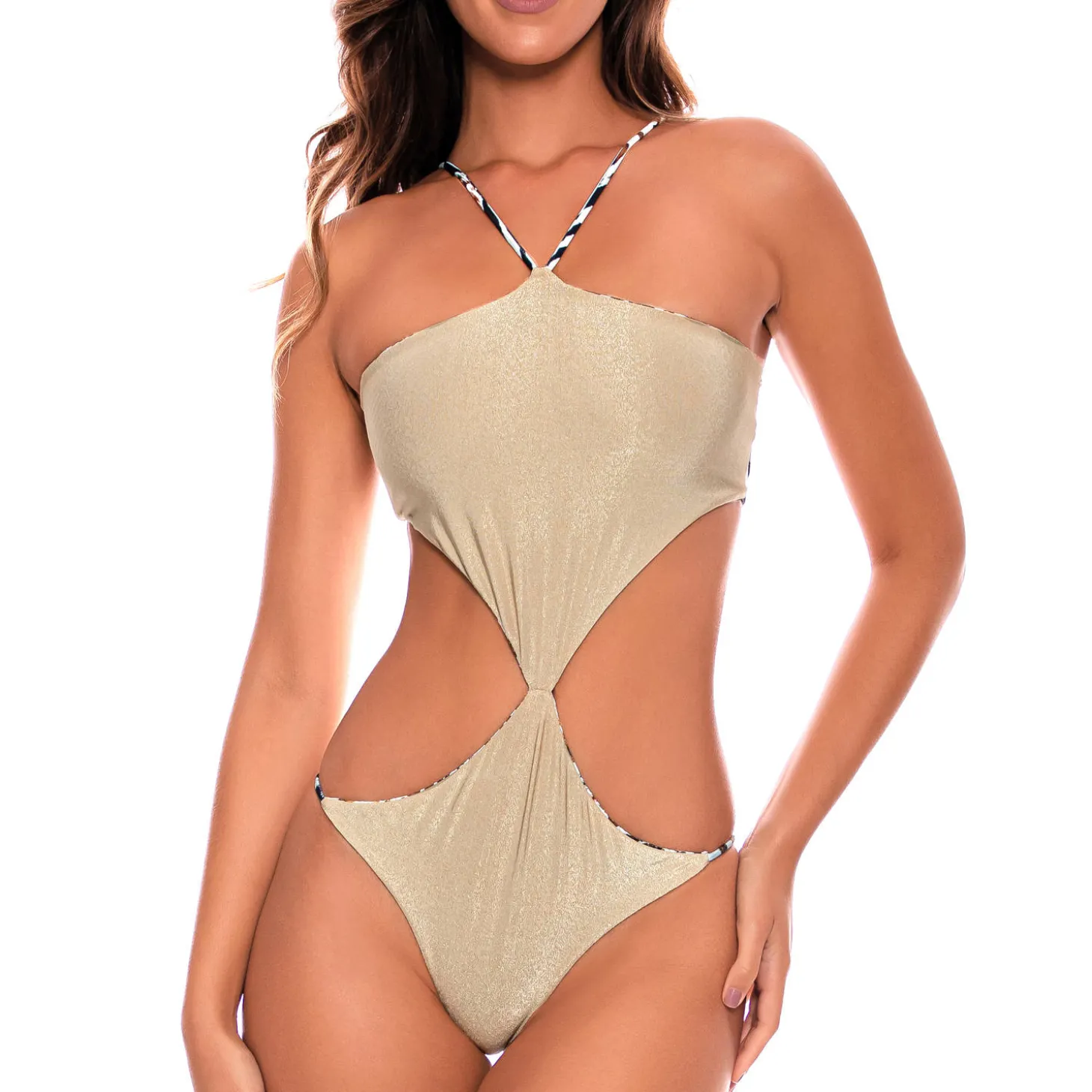 Maillot De Bain 1 Pièce Trikini Sans Armatures Reversible
