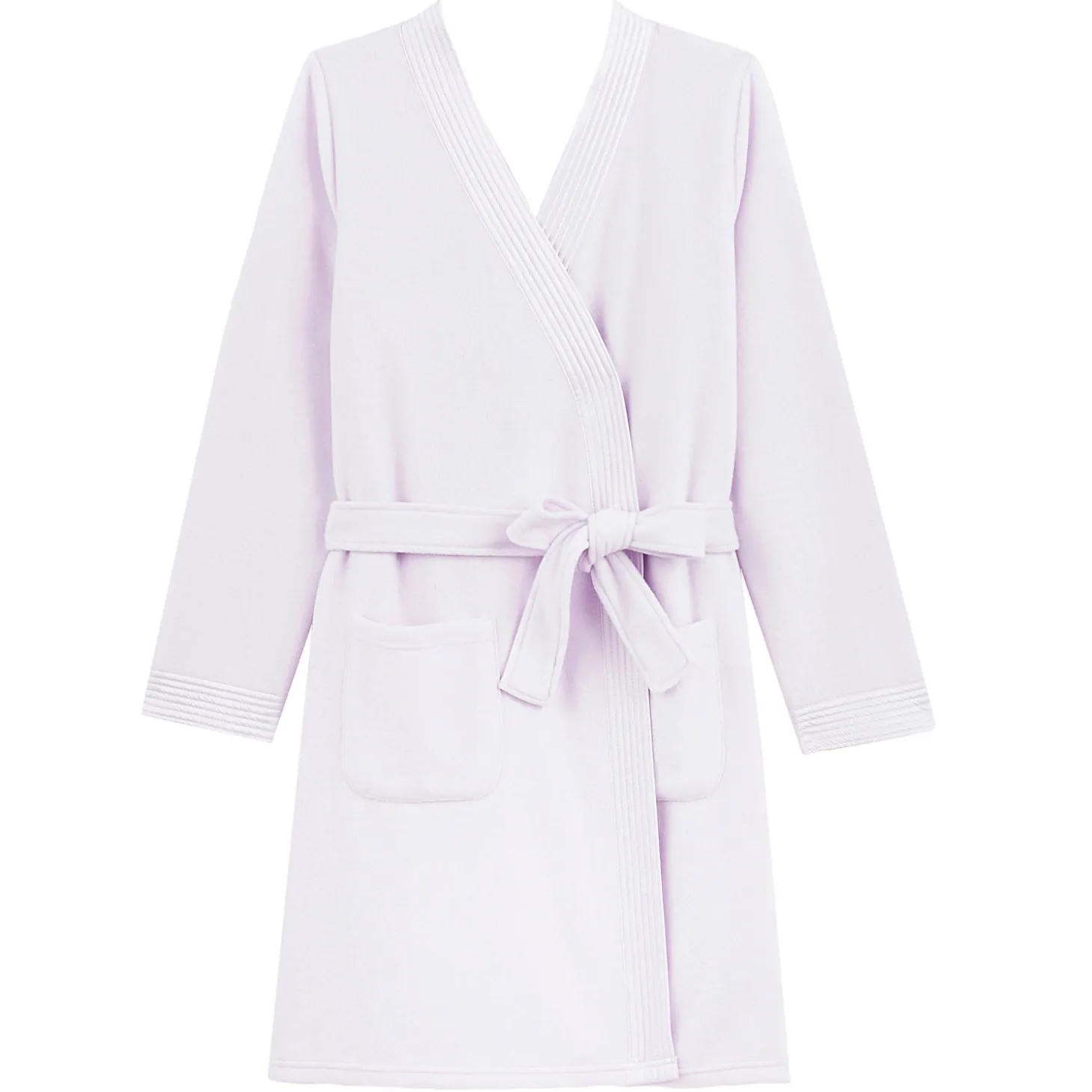 Peignoir Court En Polaire Et Satin