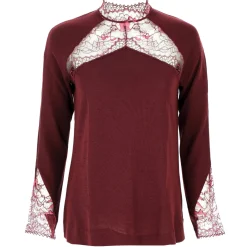 Pull Col Brode En Laine Et Soie