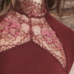 Pull Col Brode En Laine Et Soie