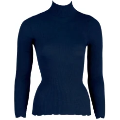 Pull Col Cheminee En Laine Merinos Et Soie