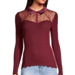 Pull Col Chemise En Laine Et Soie