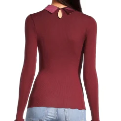 Pull Col Chemise En Laine Et Soie