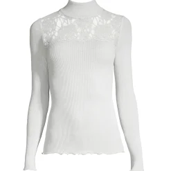 Pull Col Montant En Laine Et Soie