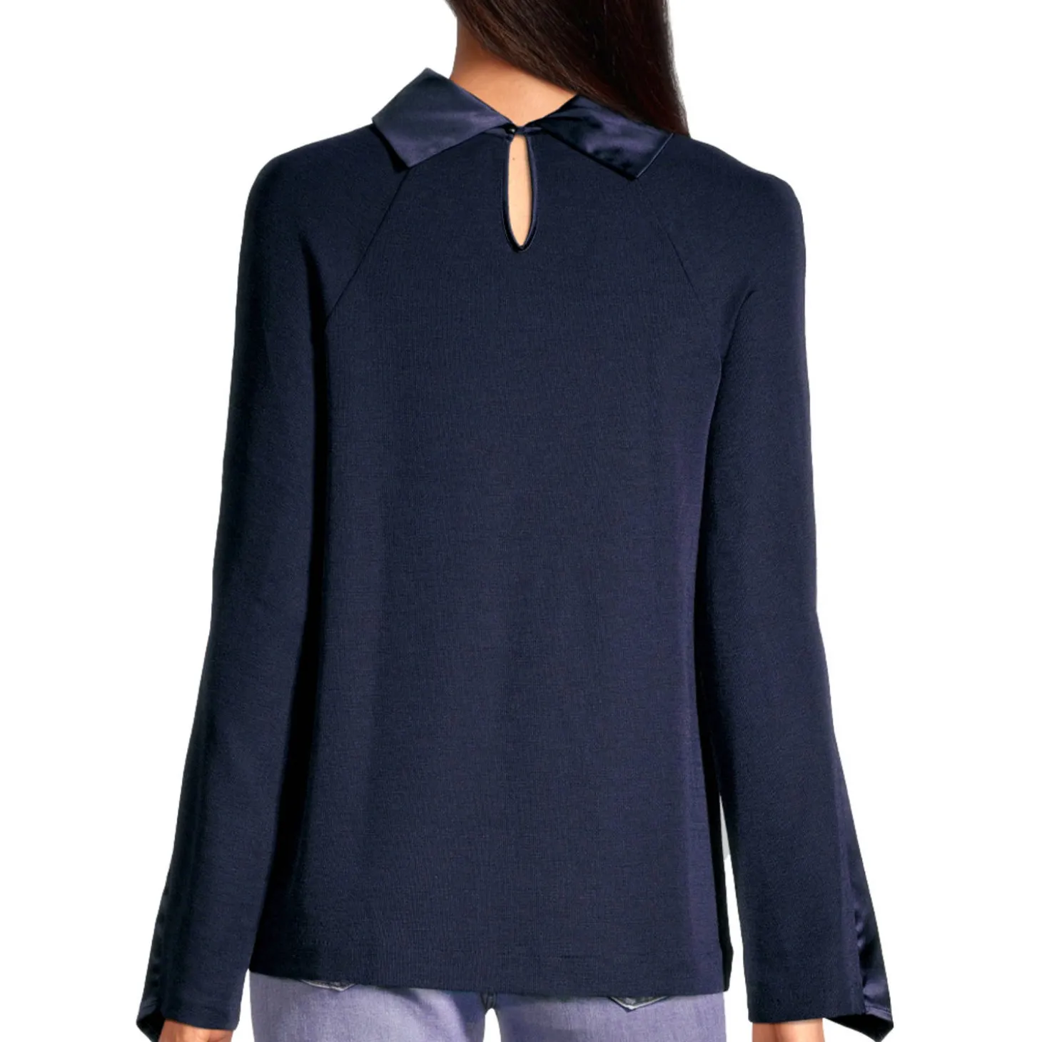 Pull Col Montant En Laine Et Soie