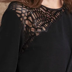 Pull Col Rond En Laine Et Soie