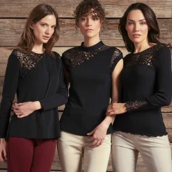 Pull Col Rond En Laine Et Soie